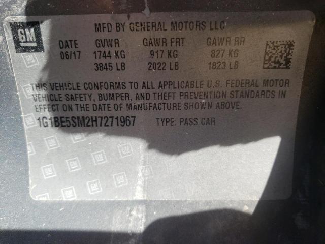 2017 CHEVROLET CRUZE LT 1G1BE5SM2H7271967