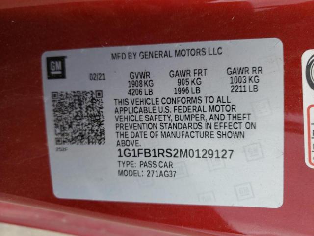 2021 CHEVROLET CAMARO LS 1G1FB1RS2M0129127