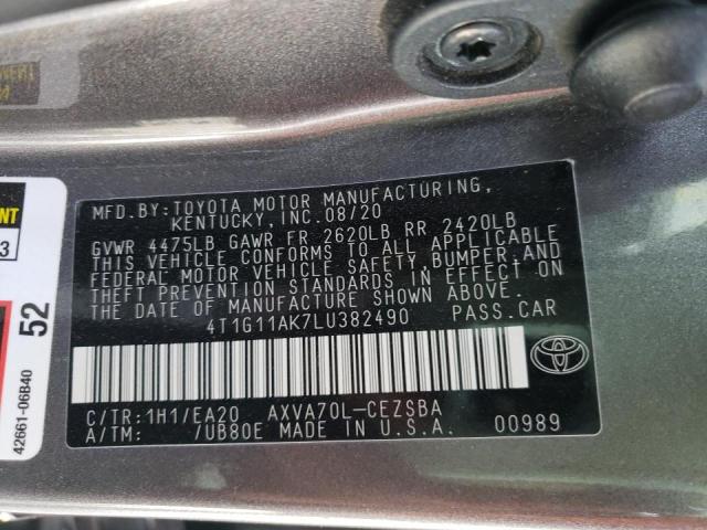 2020 TOYOTA CAMRY SE 4T1G11AK7LU382490