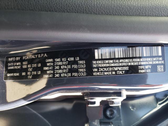 2021 JEEP RENEGADE L ZACNJCB17MPM33502