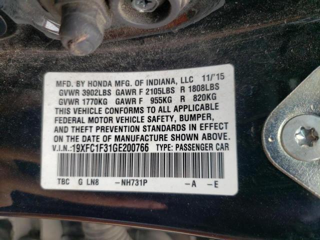 2016 HONDA CIVIC EX 19XFC1F31GE200766