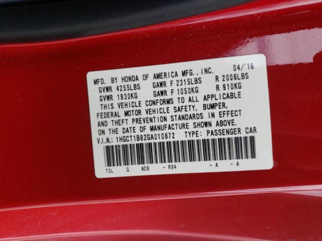 2016 HONDA ACCORD EXL 1HGCT1B82GA010872