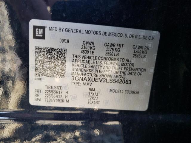 2020 CHEVROLET EQUINOX LT 3GNAXUEV3LS542063