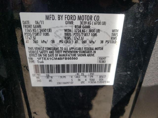 1FTEX1CM4BFB95560 Ford F150 Super 2011. Фото: 9