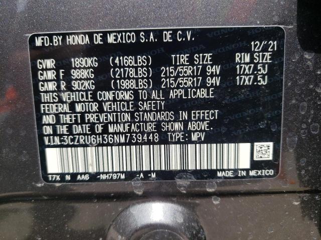 2022 HONDA HR-V LX 3CZRU6H36NM739448