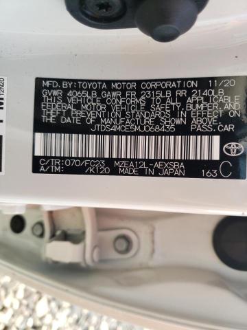 2021 TOYOTA COROLLA SE JTDS4MCE5MJ068435