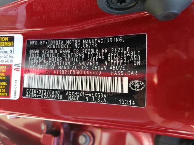 2019 TOYOTA AVALON XLE 4T1B21FB6KU004479
