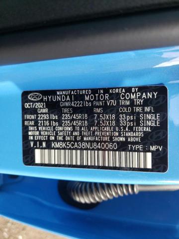 2022 HYUNDAI KONA LIMIT KM8K5CA38NU840060