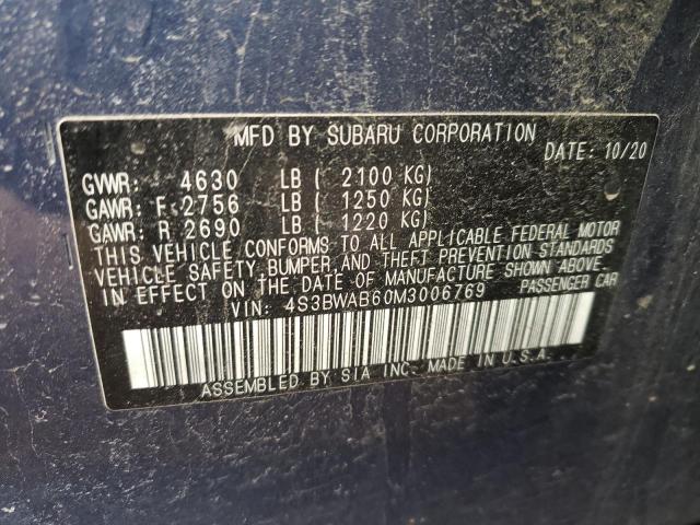 2021 SUBARU LEGACY 4S3BWAB60M3006769