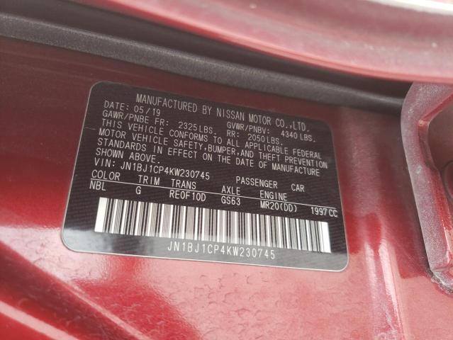 2019 NISSAN ROGUE SPOR JN1BJ1CP4KW230745