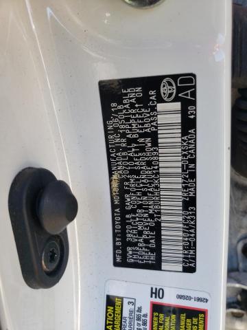 2019 TOYOTA COROLLA L 2T1BURHE3KC140893
