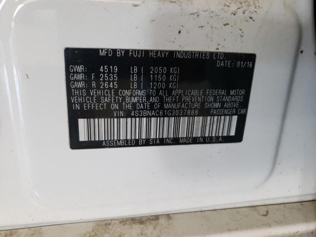 2016 SUBARU LEGACY 2.5 4S3BNAC61G3037888