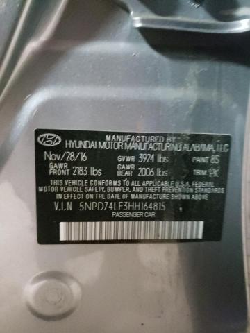 2017 HYUNDAI ELANTRA SE 5NPD74LF3HH164815