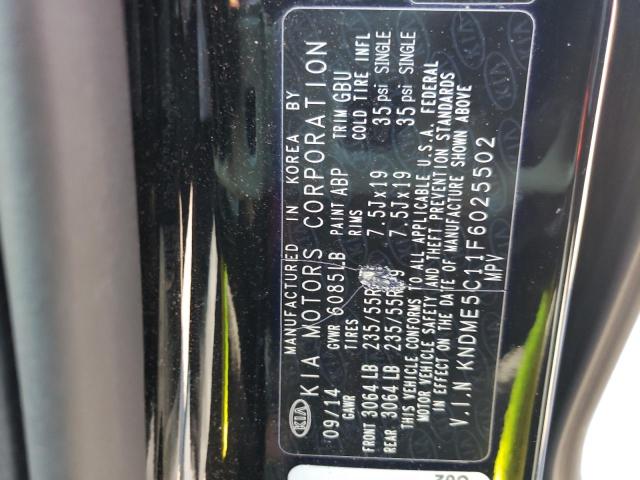 2015 KIA SEDONA SXL KNDME5C11F6025502