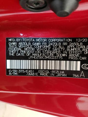 2021 LEXUS RC 350 BAS JTHDZ5BC3M5023775