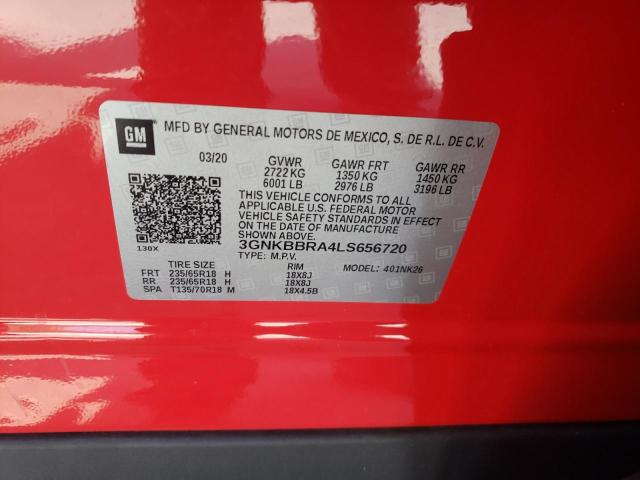 2020 CHEVROLET BLAZER 1LT 3GNKBBRA4LS656720