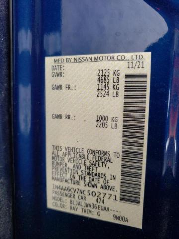 2022 NISSAN MAXIMA 1N4AA6CV7NC502771