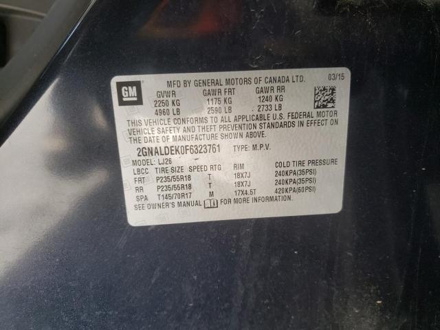 2015 CHEVROLET EQUINOX LT 2GNALDEK0F6323761