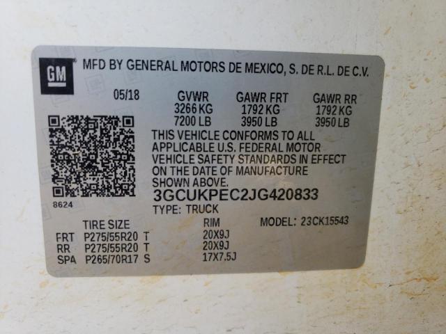 2018 CHEVROLET SILVERADO 3GCUKPEC2JG420833
