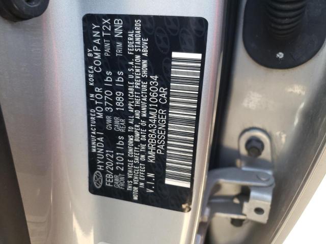 2021 HYUNDAI VENUE SE KMHRB8A34MU106034