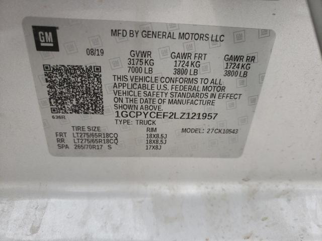 2020 CHEVROLET SILVERADO 1GCPYCEF2LZ121957