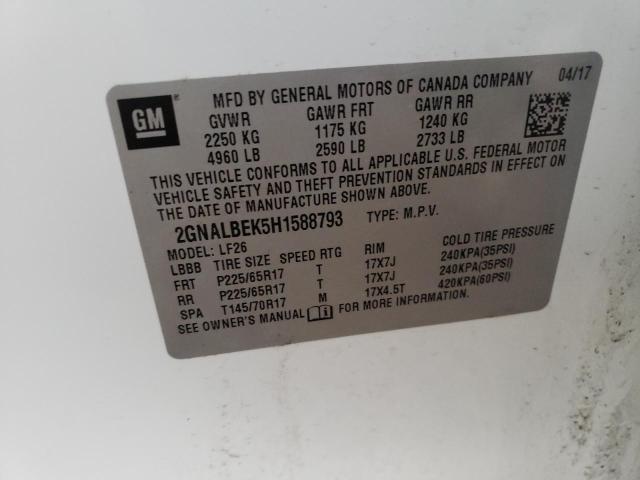 2017 CHEVROLET EQUINOX LS 2GNALBEK5H1588793