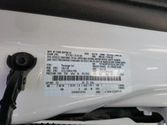2018 FORD FOCUS SE 1FADP3F22JL291310