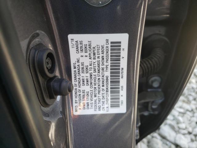 2019 HONDA CIVIC SPOR 2HGFC2F89KH509840