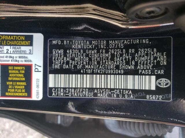 2015 TOYOTA CAMRY LE 4T1BF1FK2FU993049