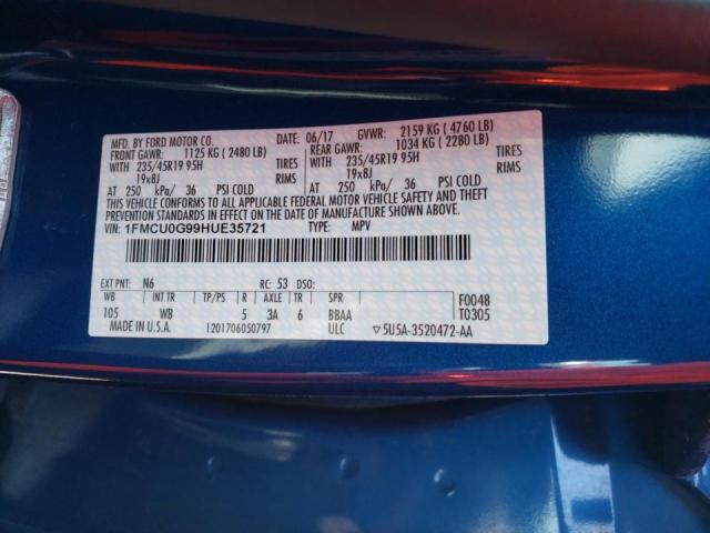 2017 FORD ESCAPE SE 1FMCU0G99HUE35721