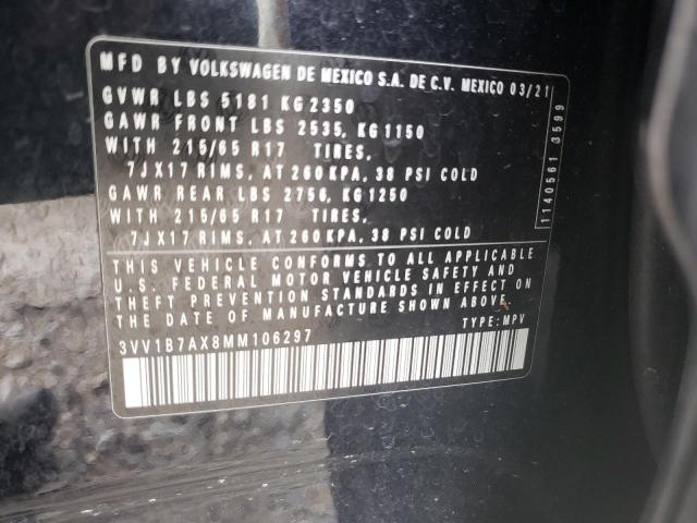 2021 VOLKSWAGEN TIGUAN S 3VV1B7AX8MM106297
