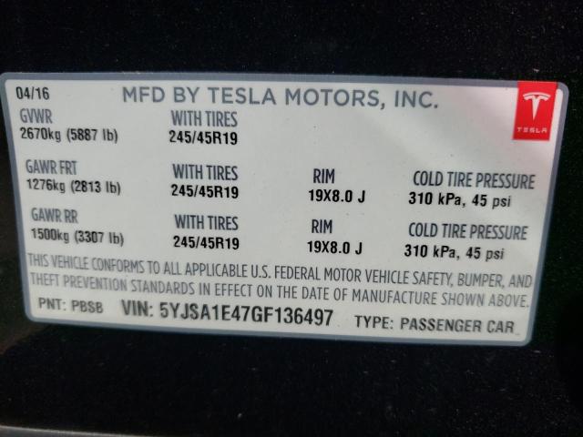 2016 TESLA MODEL S 5YJSA1E47GF136497