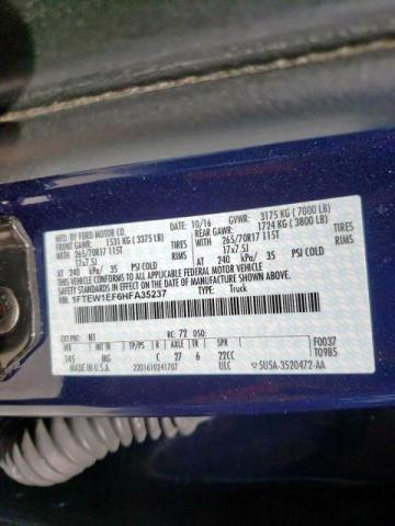 1FTEW1EF6HFA35237 Ford F150 Super 2017. Фото: 9