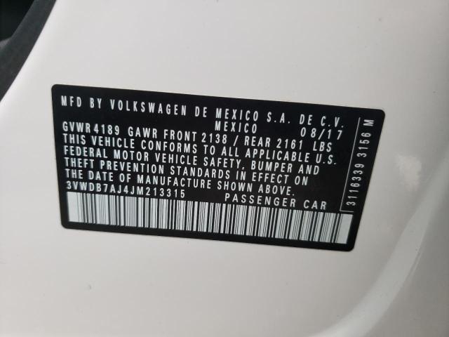 2018 VOLKSWAGEN JETTA SE 3VWDB7AJ4JM213315