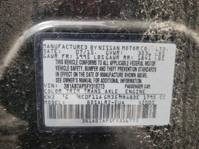 2015 NISSAN SENTRA S - 3N1AB7AP5FY316773