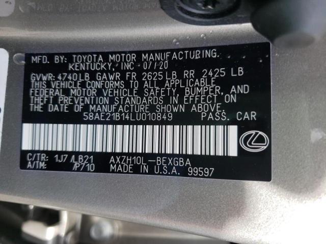 2020 LEXUS ES 300H LU 58AE21B14LU010849