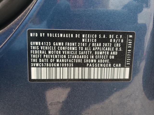 2019 VOLKSWAGEN JETTA S 3VWC57BU0KM109935