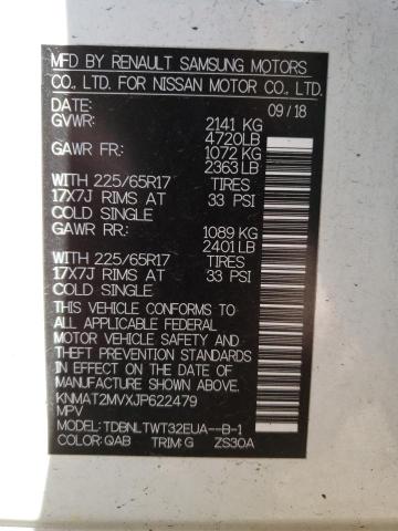 2018 NISSAN ROGUE S KNMAT2MVXJP622479