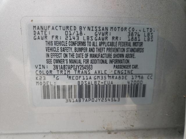 2018 NISSAN SENTRA S 3N1AB7AP0JY254563