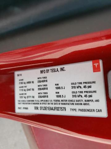 2018 TESLA MODEL 3 5YJ3E1EA4JF027579