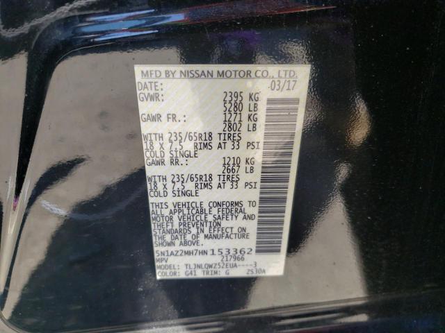 2017 NISSAN MURANO S 5N1AZ2MH7HN153362