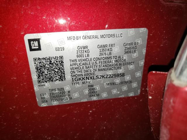 2019 GMC ACADIA DEN 1GKKNXLS2KZ225958