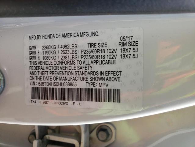 2017 ACURA RDX TECHNO 5J8TB4H50HL038855
