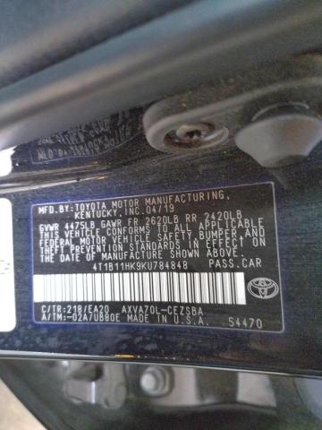 2019 TOYOTA CAMRY L 4T1B11HK9KU784848