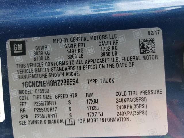 2017 CHEVROLET SILVERADO 1GCNCNEH8HZ236654