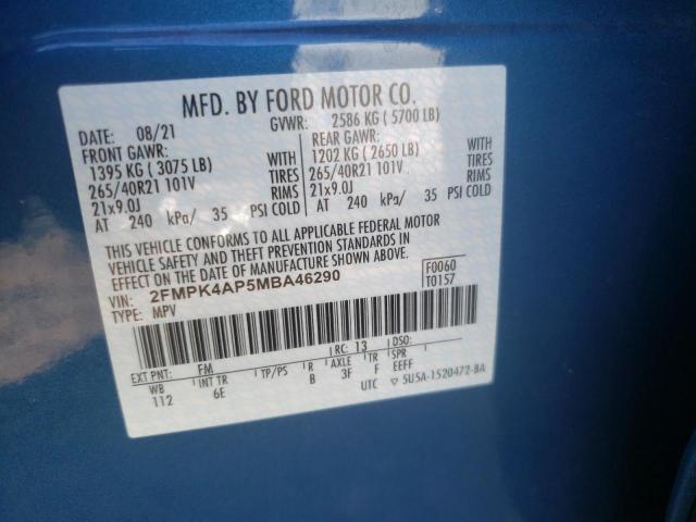 2021 FORD EDGE ST 2FMPK4AP5MBA46290