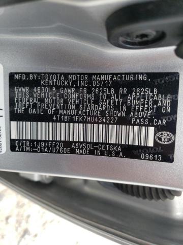 2017 TOYOTA CAMRY LE 4T1BF1FK7HU434227