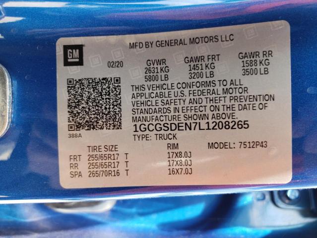 2020 CHEVROLET COLORADO Z 1GCGSDEN7L1208265