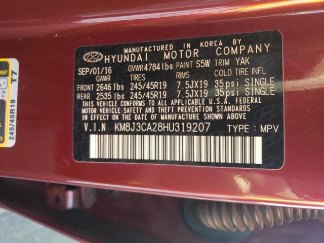 2017 HYUNDAI TUCSON LIM KM8J3CA28HU319207