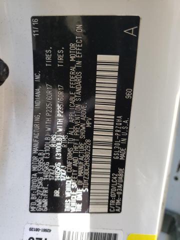 2017 TOYOTA SIENNA XLE 5TDYZ3DC2HS802928